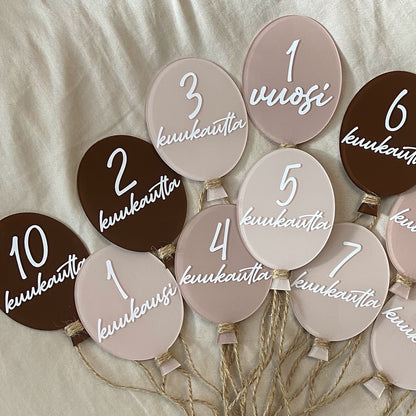 BEIGE BABY MILESTONE BALLOON SET