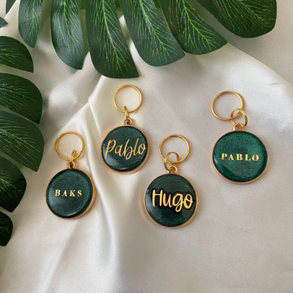 DARK GREEN & GOLD CIRCLE Tag